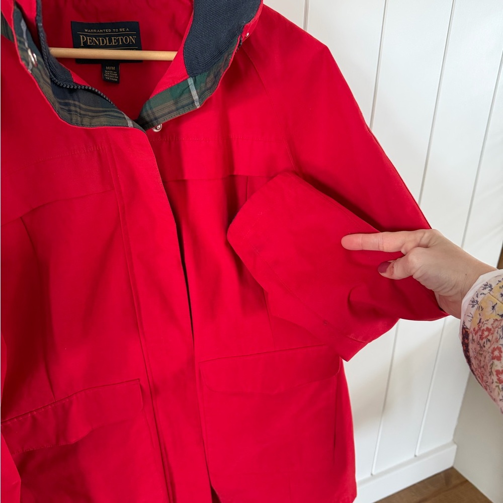 Pendleton Red Rainjacket With Plaid Lining - image 2